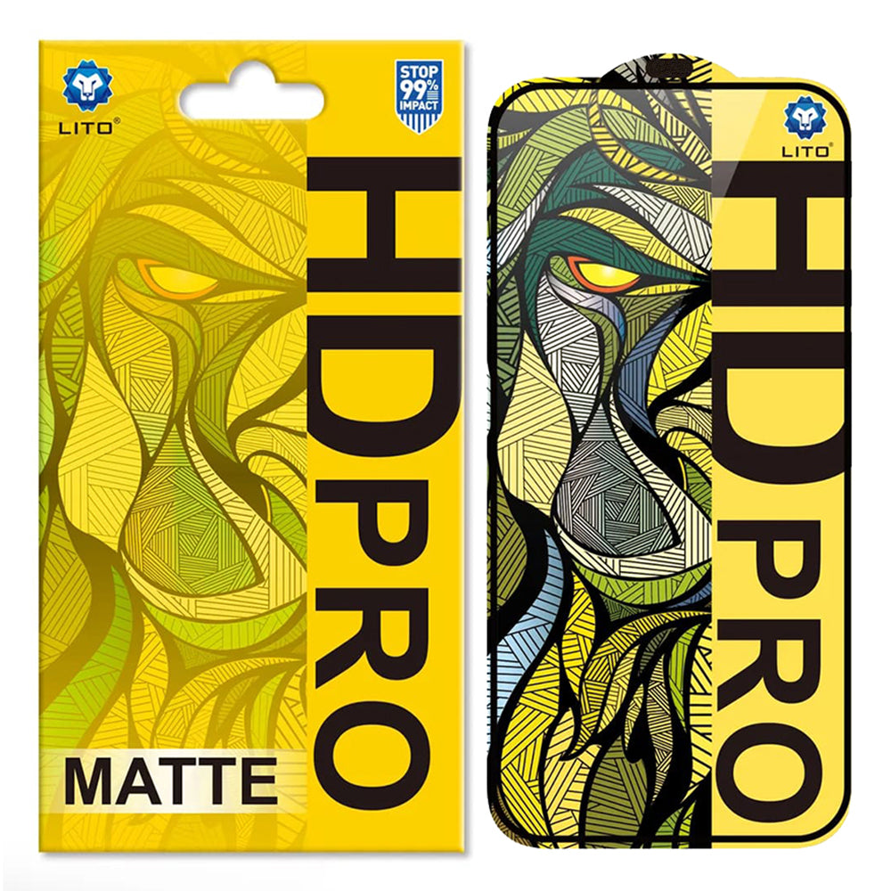 Folie de protectie Ecran Matte Lito HD Pro pentru Apple iPhone 16 Plus, Sticla Securizata, Full Glue, Neagra