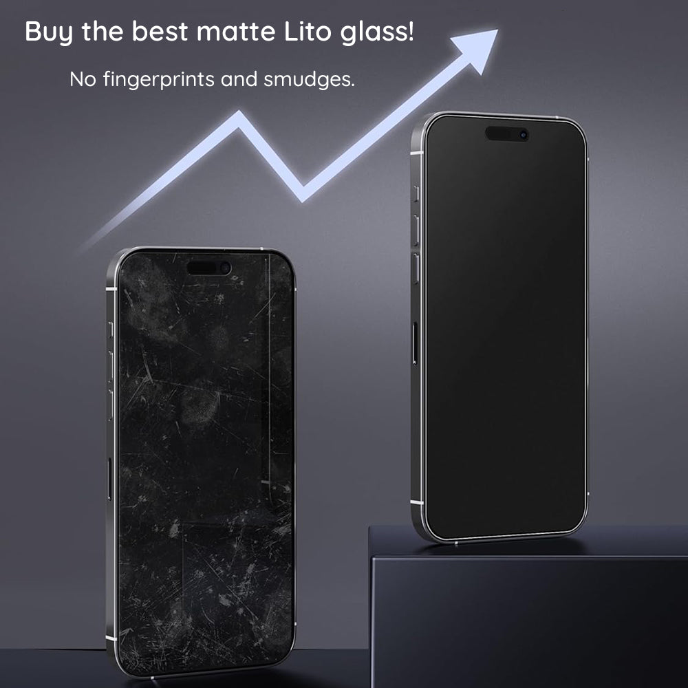 Folie de protectie Ecran Matte Lito HD Pro pentru Apple iPhone 16, Sticla Securizata, Full Glue, Neagra