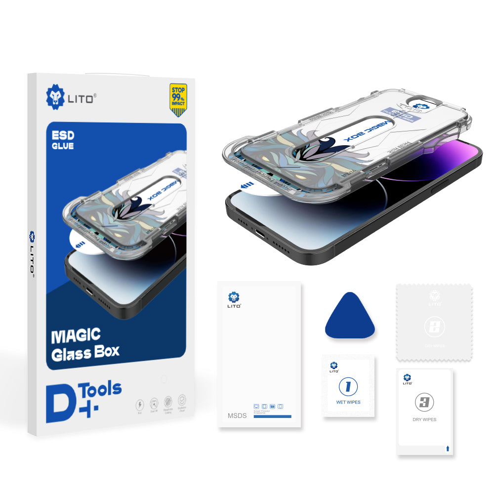 Folie de protectie Ecran Matte Lito Magic Glass Box D+ Tools pentru Apple iPhone 16 Plus, Sticla Securizata, Full Glue