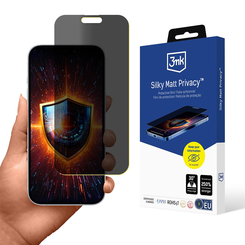 Folie de protectie Ecran Matte Privacy 3MK Silky pentru Apple iPhone 17, Plastic