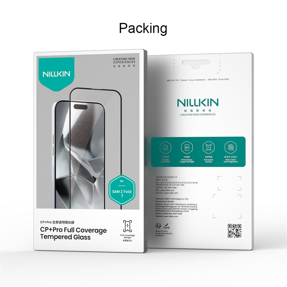 Folie de protectie Ecran Exterior Nillkin CP+ Pro pentru Samsung Galaxy Z Fold7 F966, Sticla Securizata, Full Glue, Neagra