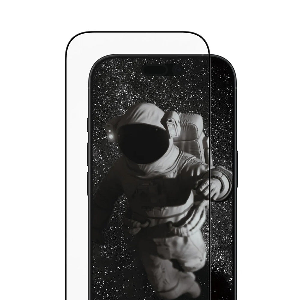Folie de protectie Ecran PanzerGlass Ultra-Wide Ceramic II EasyAligner pentru Apple iPhone 17 / 16 Pro, Sticla Securizata, Full Glue, Neagra