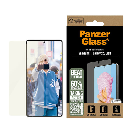 Folie de protectie Ecran PanzerGlass Ultra-Wide Fit All-in-One pentru Samsung Galaxy S25 Ultra S938, Sticla Securizata, Full Glue