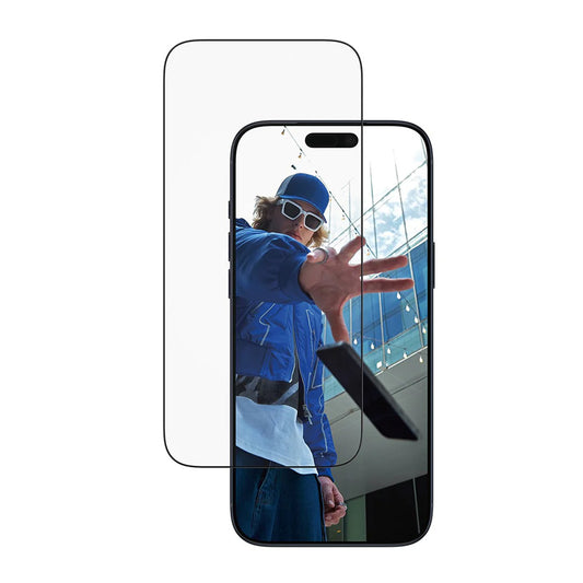 Folie de protectie Ecran PanzerGlass Ultra-Wide Fit EasyAligner pentru Apple iPhone 17 Pro Max, Sticla Securizata, Full Glue, Neagra