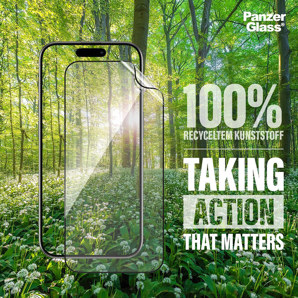 Folie de protectie Ecran PanzerGlass Ultra-Wide Fit EyeCare pentru Apple iPhone 16 Pro Max, Sticla Securizata, Full Glue, Neagra