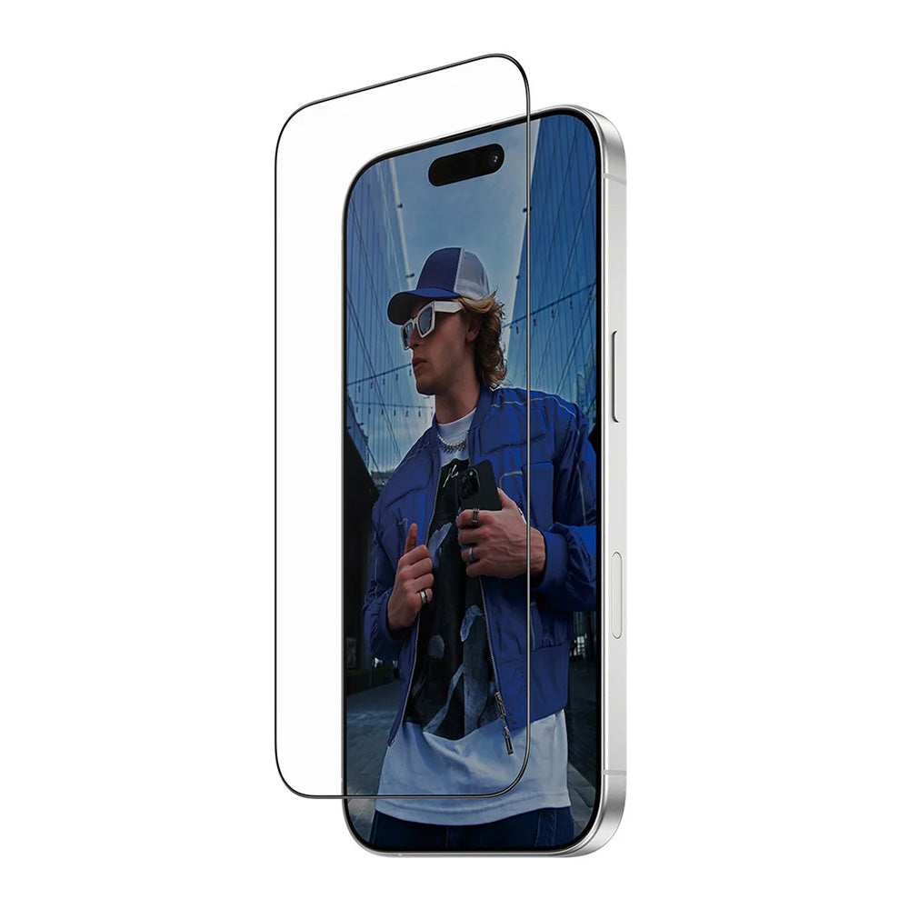 Folie de protectie Ecran PanzerGlass Ultra-Wide Fit Fastfit pentru Apple iPhone 17 / 16 Pro, Sticla Securizata, Full Glue, Neagra