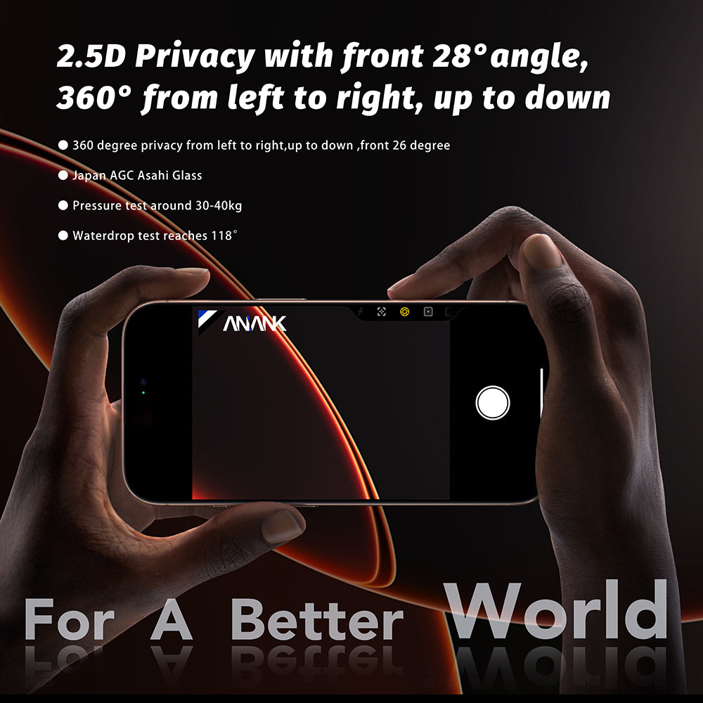 Folie de protectie Ecran Privacy Anank 5X Reinforced 360 pentru Apple iPhone 17 Pro Max, Sticla Securizata, Full Glue, 2.5D