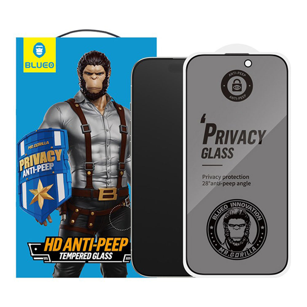 Folie de protectie Ecran Privacy Blueo Anti-Peep pentru Apple iPhone 17 Air, Sticla Securizata, Full Glue