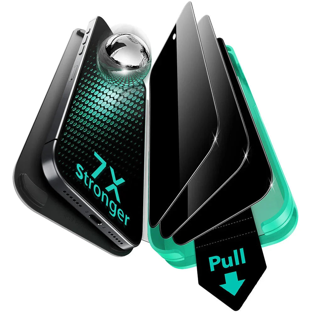 Folie de protectie Ecran Privacy ESR Armorite UltraFit pentru Apple iPhone 17 Pro Max, Sticla Securizata, Full Glue, Set 3 bucati
