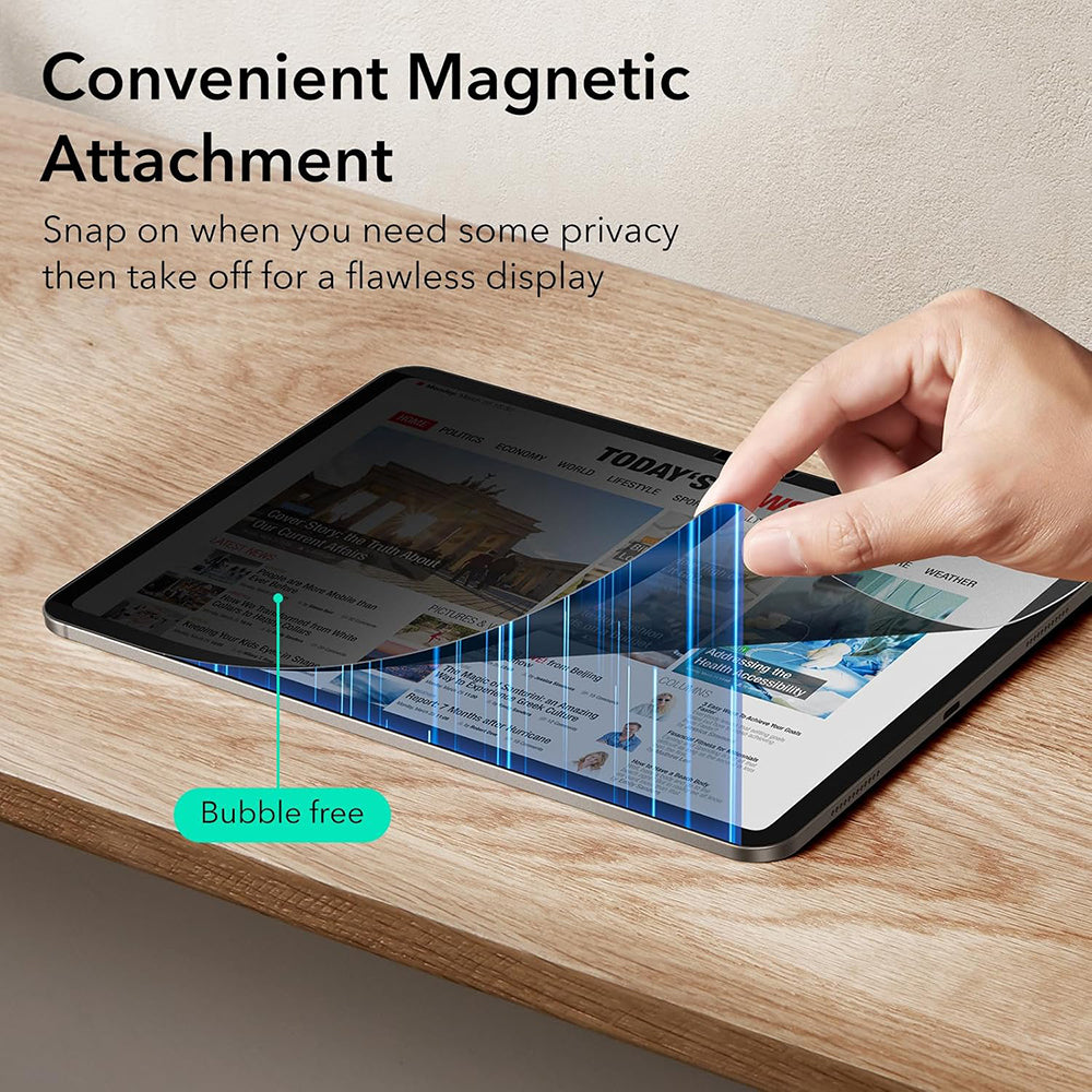 Folie de protectie Ecran Privacy ESR Magnetic pentru Apple iPad Pro 11 (2024), Plastic