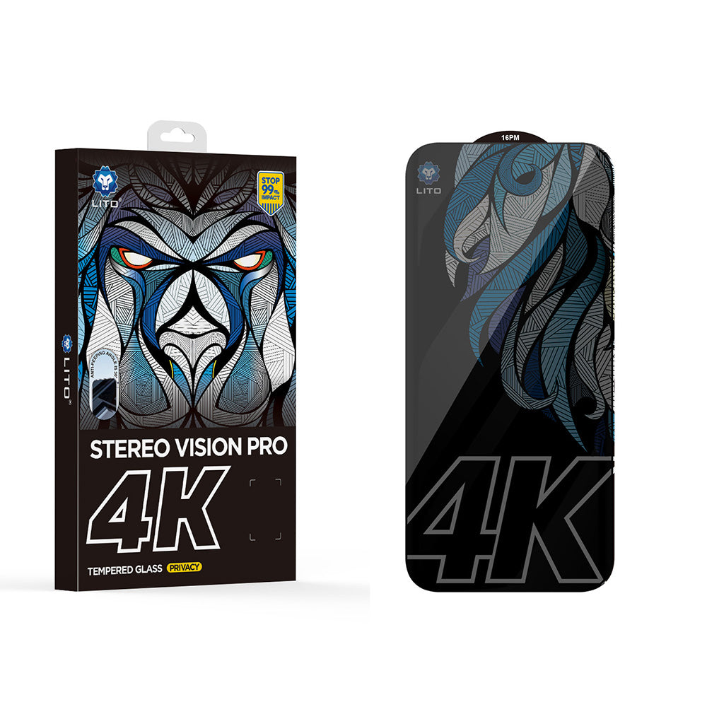 Folie de protectie Ecran Privacy Lito D+ Max 4K pentru Apple iPhone 17 Pro, Sticla Securizata, Full Glue