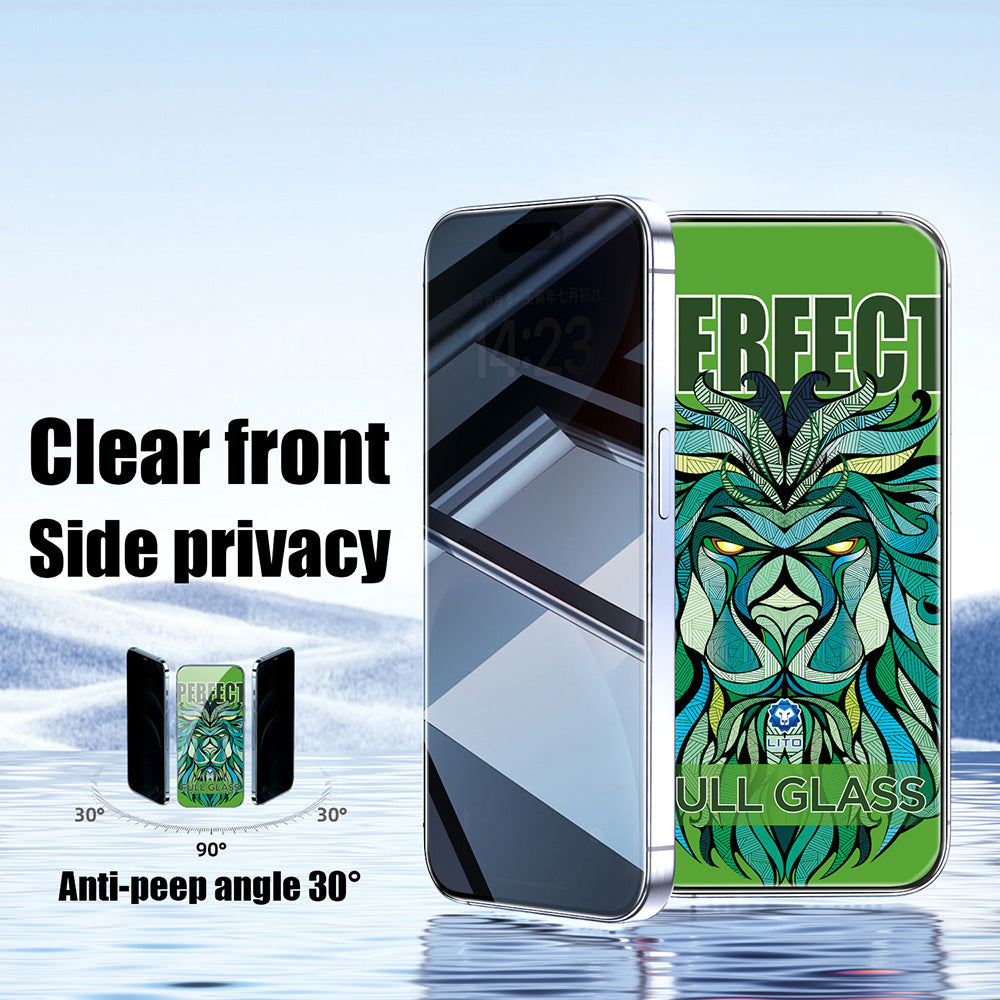 Folie de protectie Ecran Privacy Lito D+ Max Strong pentru Apple iPhone 17 / 16 Pro, Sticla Securizata, Full Glue