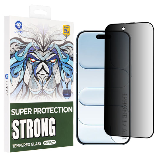 Folie de protectie Ecran Privacy Lito D+ Max Strong pentru Apple iPhone 17 Air, Sticla Securizata, Full Glue