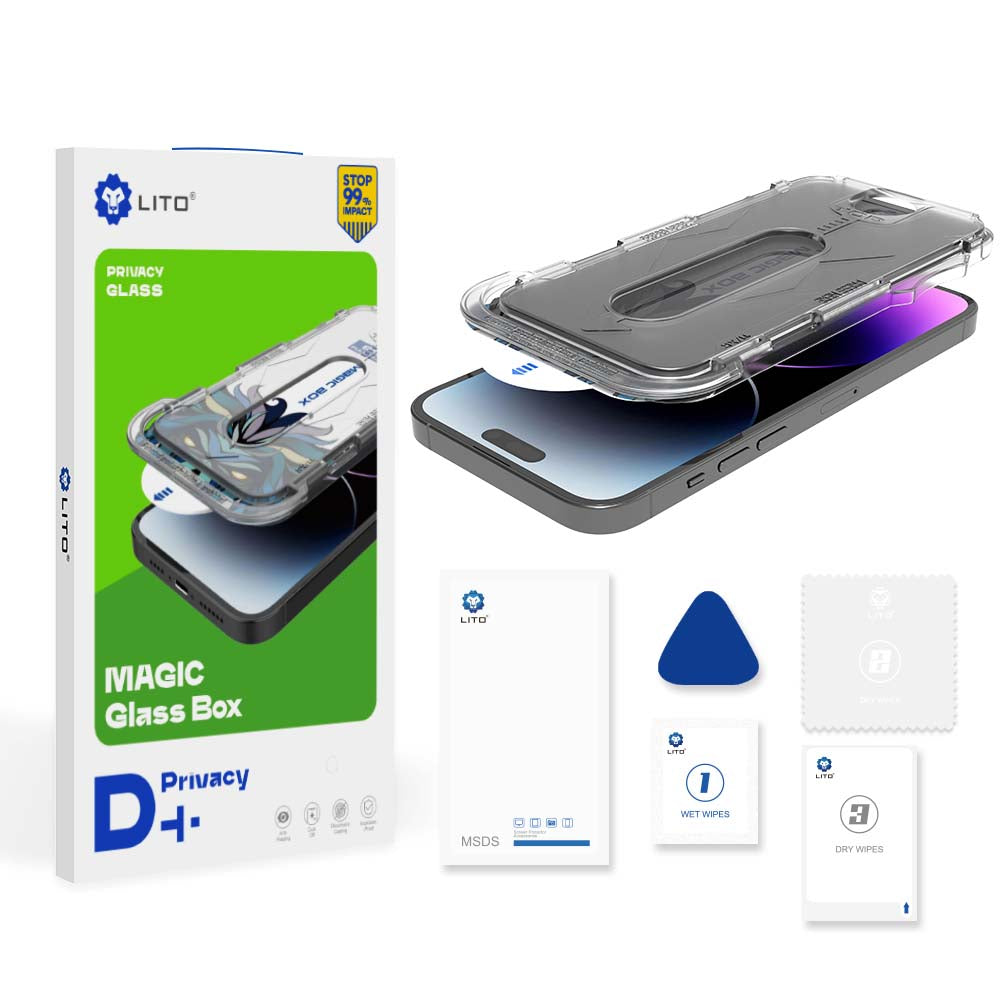 Folie de protectie Ecran Privacy Lito Magic Glass Box D+ Tools pentru Apple iPhone 11 Pro, Sticla Securizata, Full Glue