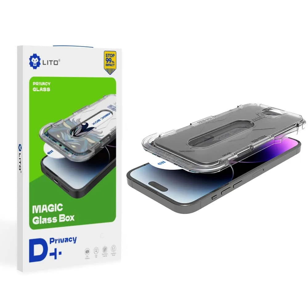 Folie de protectie Ecran Privacy Lito Magic Glass Box D+ Tools pentru Apple iPhone XS / X, Sticla Securizata, Full Glue