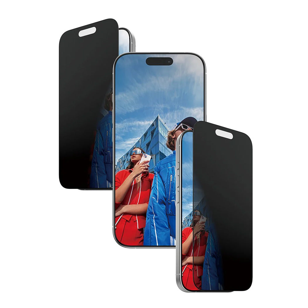 Folie de protectie Ecran Privacy PanzerGlass Ultra-Wide Fit 2-Way EasyAligner pentru Apple iPhone 17 / 16 Pro, Sticla Securizata, Full Glue