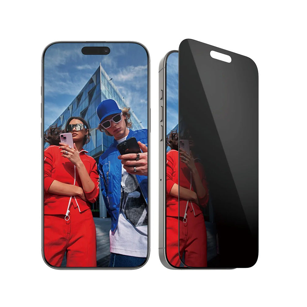 Folie de protectie Ecran Privacy PanzerGlass Ultra-Wide Fit EasyAligner pentru Apple iPhone 16 Pro Max, Sticla Securizata, Full Glue