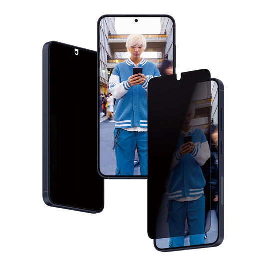 Folie de protectie Ecran Privacy PanzerGlass Ultra-Wide Fit EasyAligner pentru Samsung Galaxy S24 S921, Sticla Securizata, Full Glue