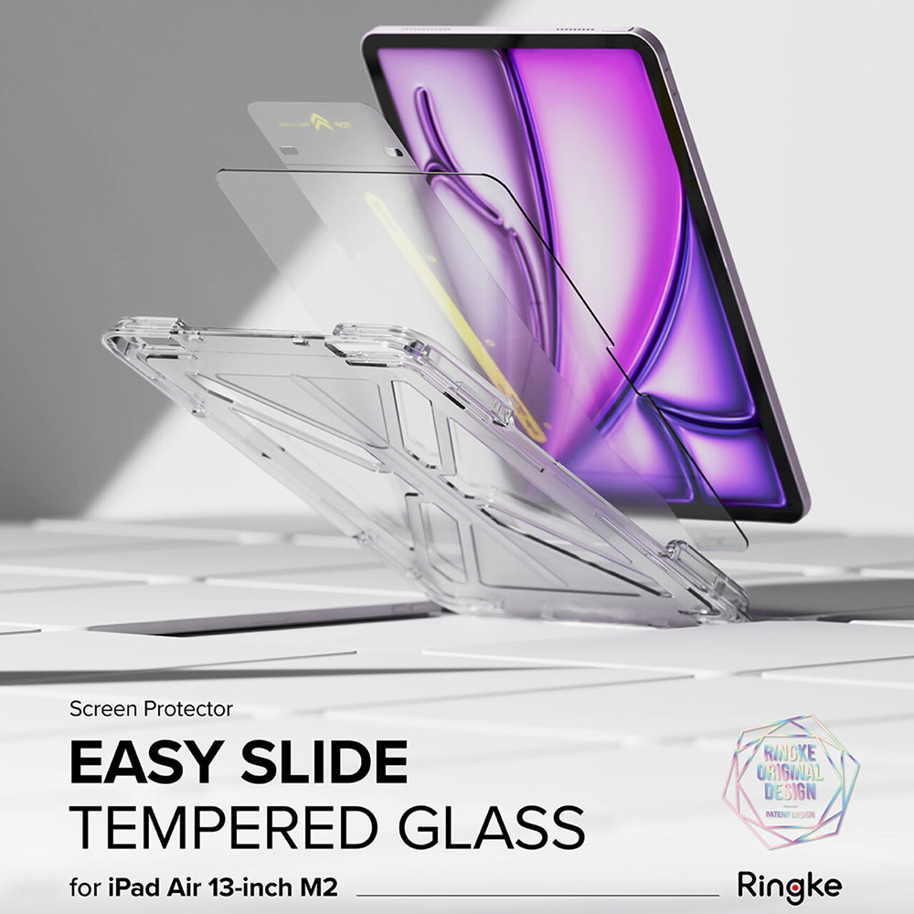Folie de protectie Ecran Ringke Easy Slide pentru Apple iPad Air 13 (2026) / Pro 13 (2025), Sticla Securizata, Full Glue