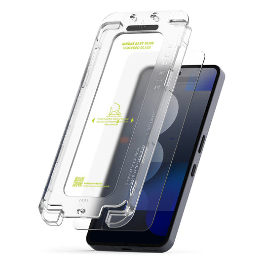 Folie de protectie Ecran Ringke Easy Slide pentru Nothing Phone (3a) / Phone (3a) Pro, Sticla Securizata, Full Glue, Set 2 bucati