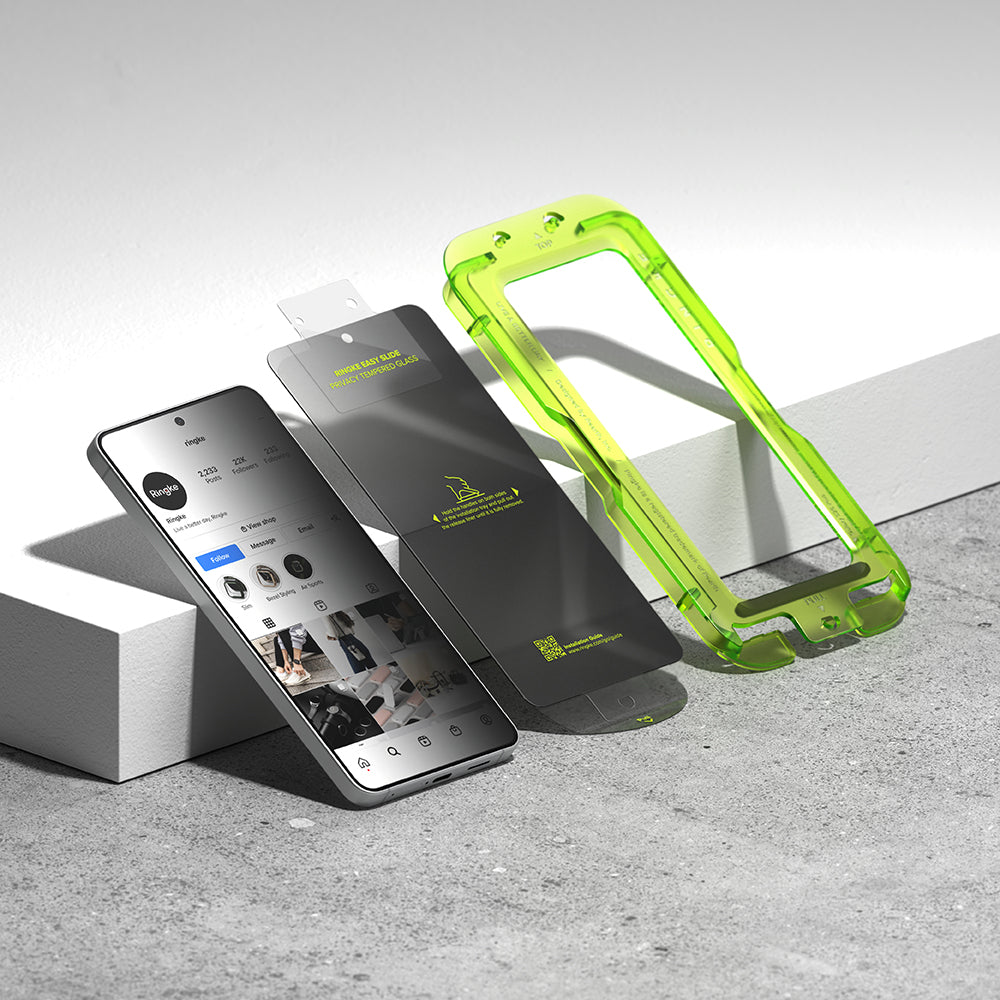 Folie de protectie Ecran Ringke Easy Slide pentru Samsung Galaxy S26 Plus, Sticla Securizata, Full Glue, Set 2 bucati, Neagra