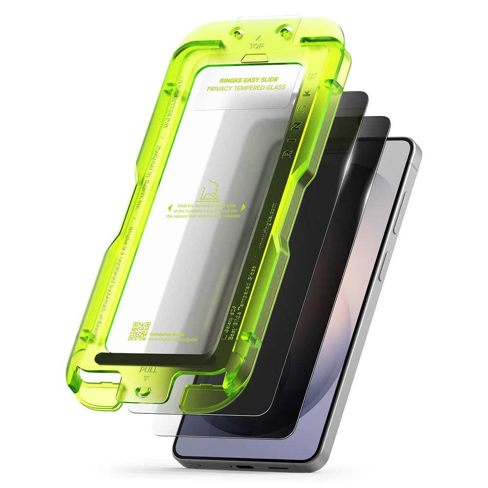 Folie de protectie Ecran Ringke Easy Slide pentru Samsung Galaxy S26 S942, Sticla Securizata, Full Glue, Set 2 bucati, Neagra