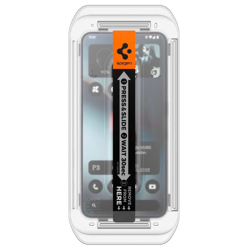 Folie de protectie Ecran Spigen GlastR EZ FIT pentru Nothing Phone (3), Sticla Securizata, Full Glue, Set 2 bucati AGL10165