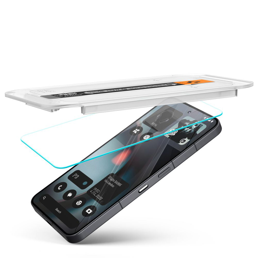 Folie de protectie Ecran Spigen GlastR EZ FIT pentru Nothing Phone (3), Sticla Securizata, Full Glue, Set 2 bucati AGL10165