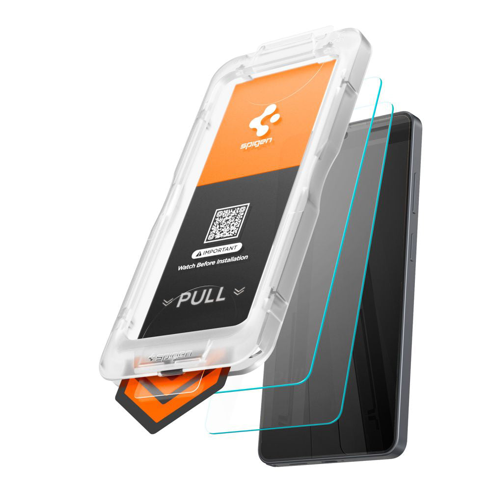 Folie de protectie Ecran Spigen GlastR EZ FIT Pro HD pentru Samsung Galaxy S26 S942, Sticla Securizata, Full Glue, Set 2 bucati AGL11095