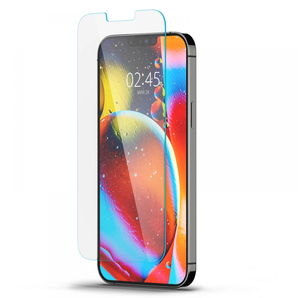 Folie de protectie Ecran Spigen GlastR Slim pentru Apple iPhone 17e / 16e / 14 / 13 Pro, Sticla Securizata, Full Glue