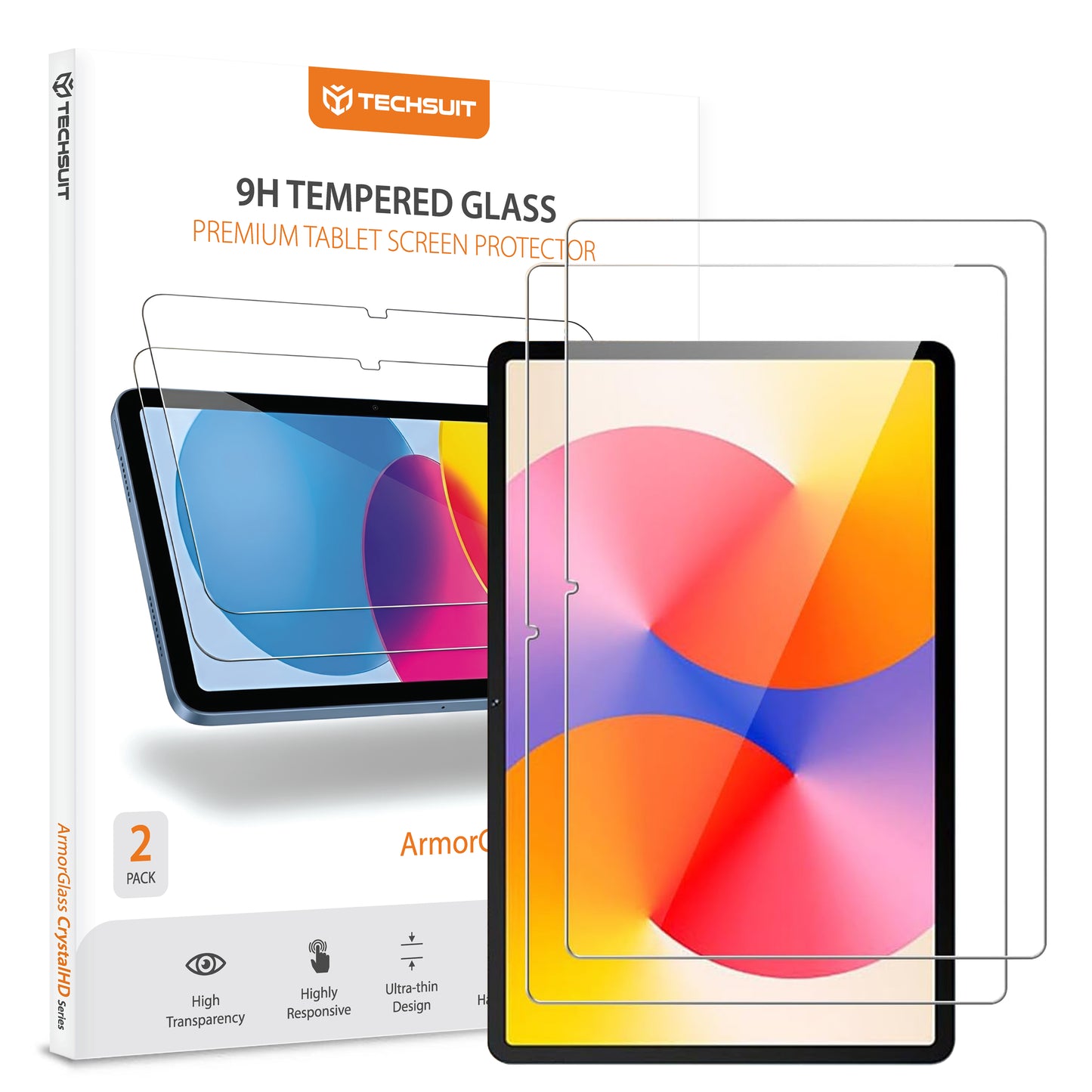 Folie de protectie Ecran Techsuit ArmorGlass CrystalHD pentru Huawei MatePad SE 11, Sticla Securizata, Full Glue, Set 2 bucati