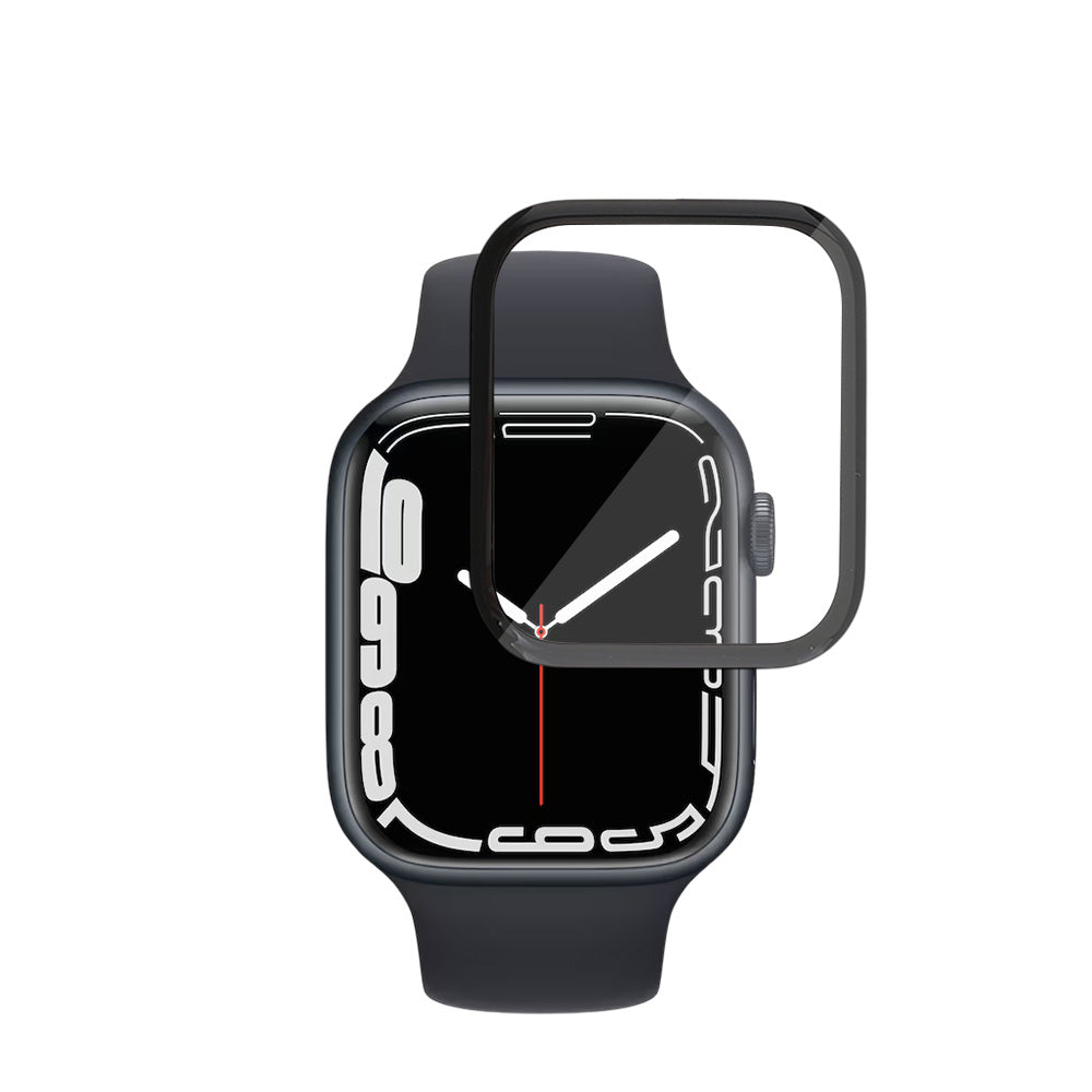Folie de protectie Ecran Techsuit Nano Flex pentru Apple Watch Series 9 / 8 / 7 45mm, Plastic, Set 2 bucati, Neagra