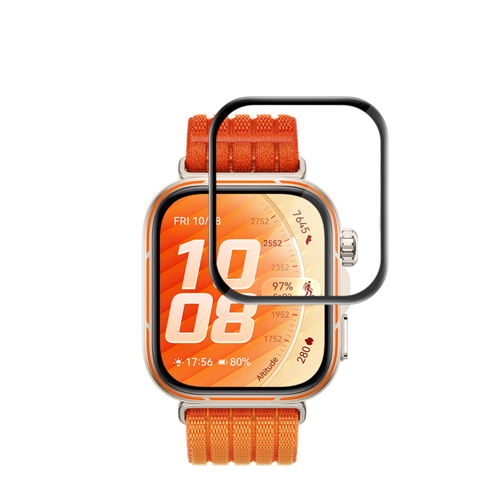 Folie de protectie Ecran Techsuit Nano Flex pentru Huawei Watch Fit 5 Pro, Plastic, Set 2 bucati, Neagra