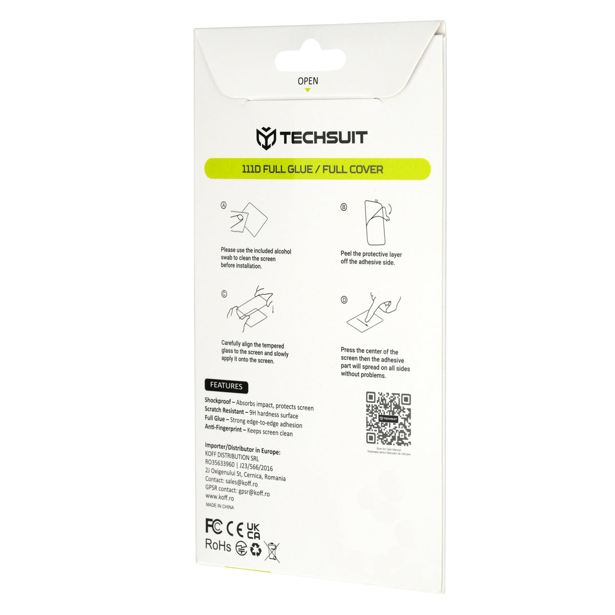 Folie de protectie Ecran Techsuit pentru Apple iPhone Duo, Sticla Securizata, Full Glue, 111D, Neagra
