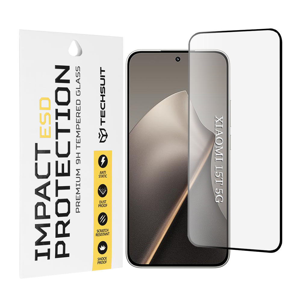Folie de protectie Ecran Techsuit pentru Xiaomi 15T, Sticla Securizata, Full Glue, Neagra