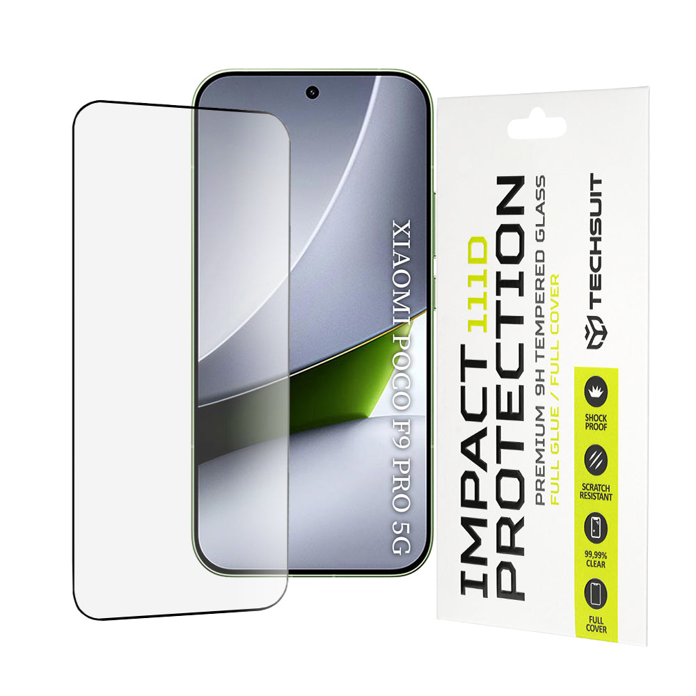 Folie de protectie Ecran Techsuit pentru Xiaomi Poco F9 Pro, Sticla Securizata, Full Glue, 111D, Neagra