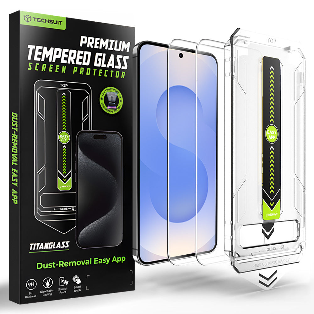 Folie de protectie Ecran Techsuit TitanGlass CrystalHD pentru Samsung Galaxy S26 S942, Sticla Securizata, Full Glue, Set 2 bucati