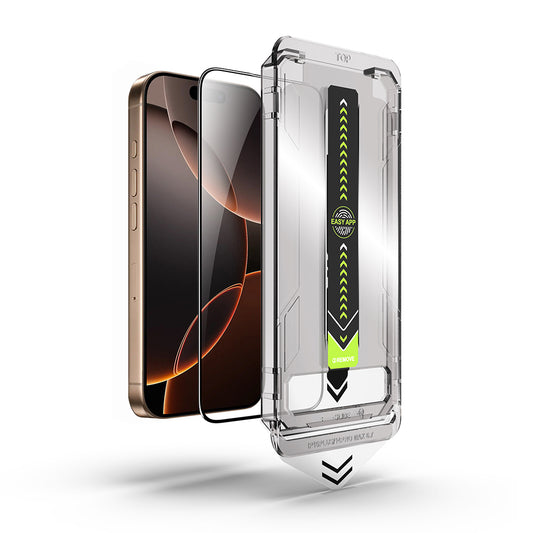 Folie de protectie Ecran Techsuit TitanGlass pentru Apple iPhone 17e / 16e / 14 / 13 Pro, Sticla Securizata, Full Glue, Neagra