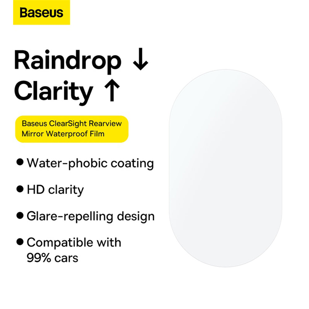 Folie Oglinda Anti Ploaie Baseus ClearSight, 136mm x 96mm, Plastic, Set 2 bucati C11853200201-00