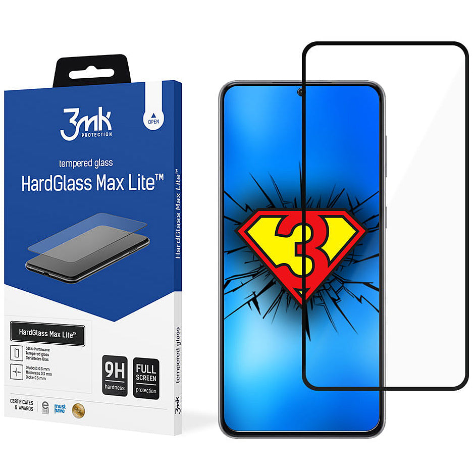 3MK HardGlass Max Lite für Samsung Galaxy S21+ 5G G996 | Panzerglas | Schwarz