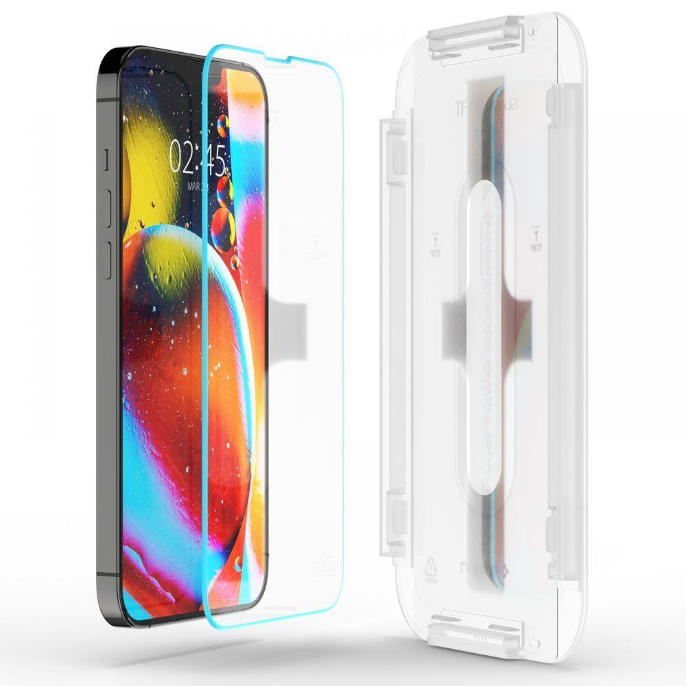 Folie de protectie Ecran Spigen GlastR EZ FIT HD pentru Apple iPhone 17e / 16e / 14 / 13 Pro, Sticla Securizata, Full Glue AGL03724