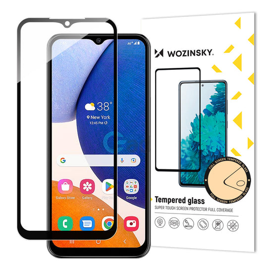 Folie de protectie Ecran WZK pentru Samsung Galaxy A14 A145 / A14 5G A146, Sticla securizata, Full Glue, Neagra