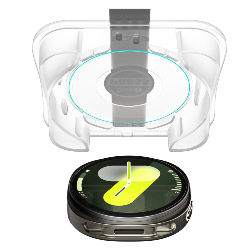 Folie Protectie Spigen GlastR EZ FIT pentru Samsung Galaxy Watch8 40mm, Set 2 bucati, Sticla Securizata AGL09876