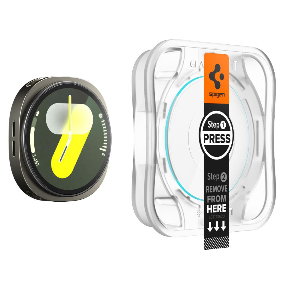 Folie Protectie Spigen GlastR EZ FIT pentru Samsung Galaxy Watch8 40mm, Set 2 bucati, Sticla Securizata AGL09876