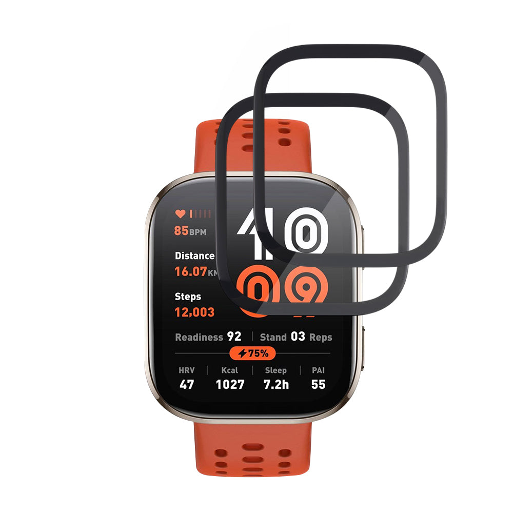 Folie Protectie Techsuit Nano Flex pentru Amazfit Bip 6, Set 2 bucati, Plastic, Neagra