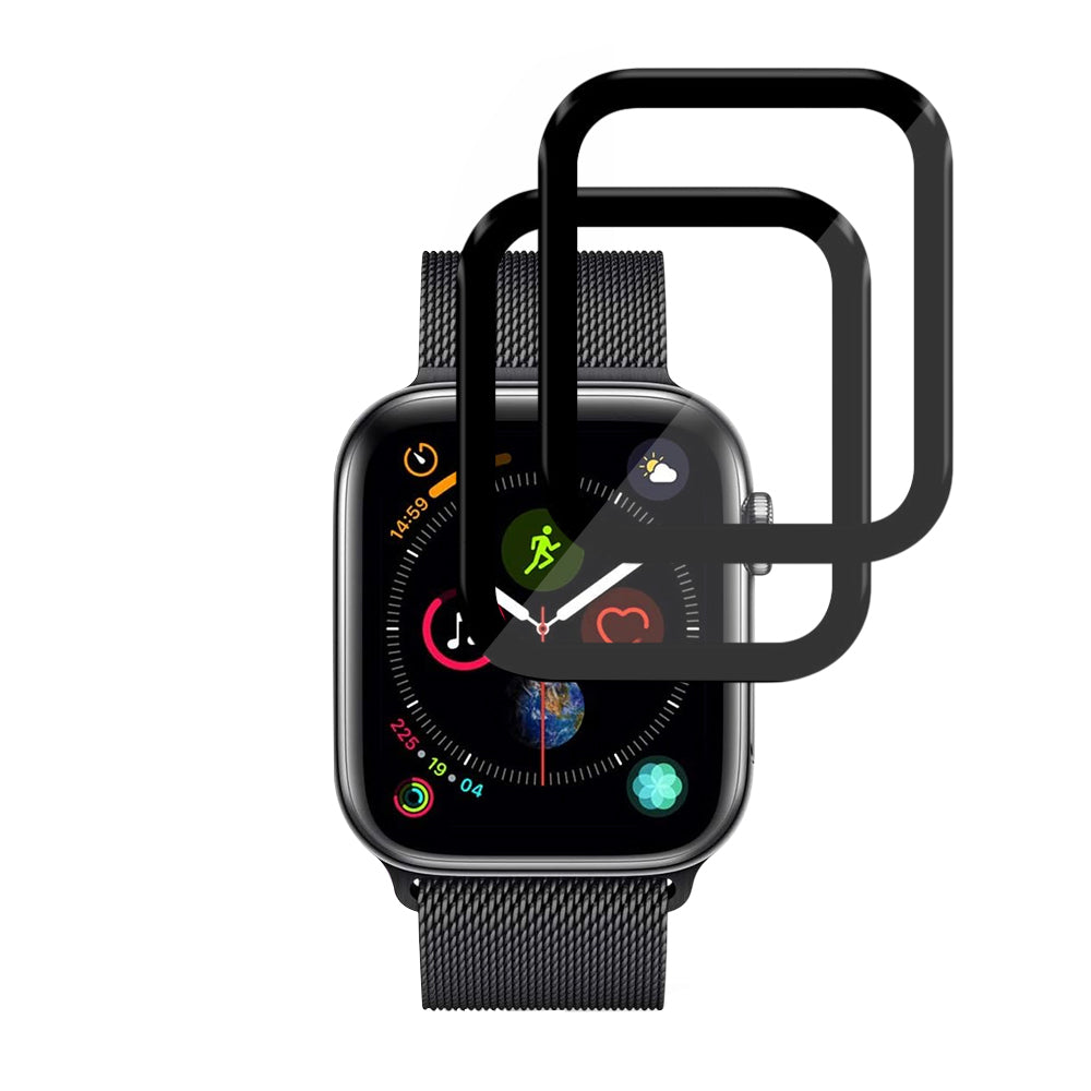 Folie Protectie Techsuit Nano Flex pentru Apple Watch 44mm Series, Set 2 bucati, Plastic, Neagra