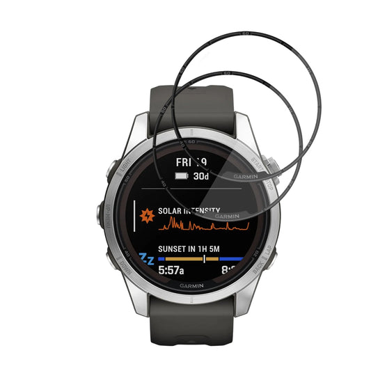Folie Protectie Techsuit Nano Flex pentru Garmin Fenix 7S Pro Solar, Set 2 bucati, Plastic, Neagra