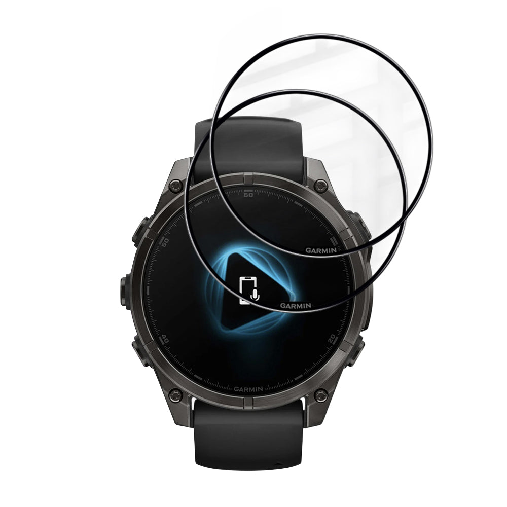 Folie Protectie Techsuit Nano Flex pentru Garmin Fenix 8 Pro 47mm / 8 47mm, Set 2 bucati, Plastic, Neagra