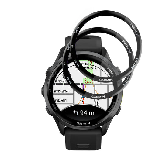 Folie Protectie Techsuit Nano Flex pentru Garmin Forerunner 570 47mm / 970, Set 2 bucati, Plastic, Neagra