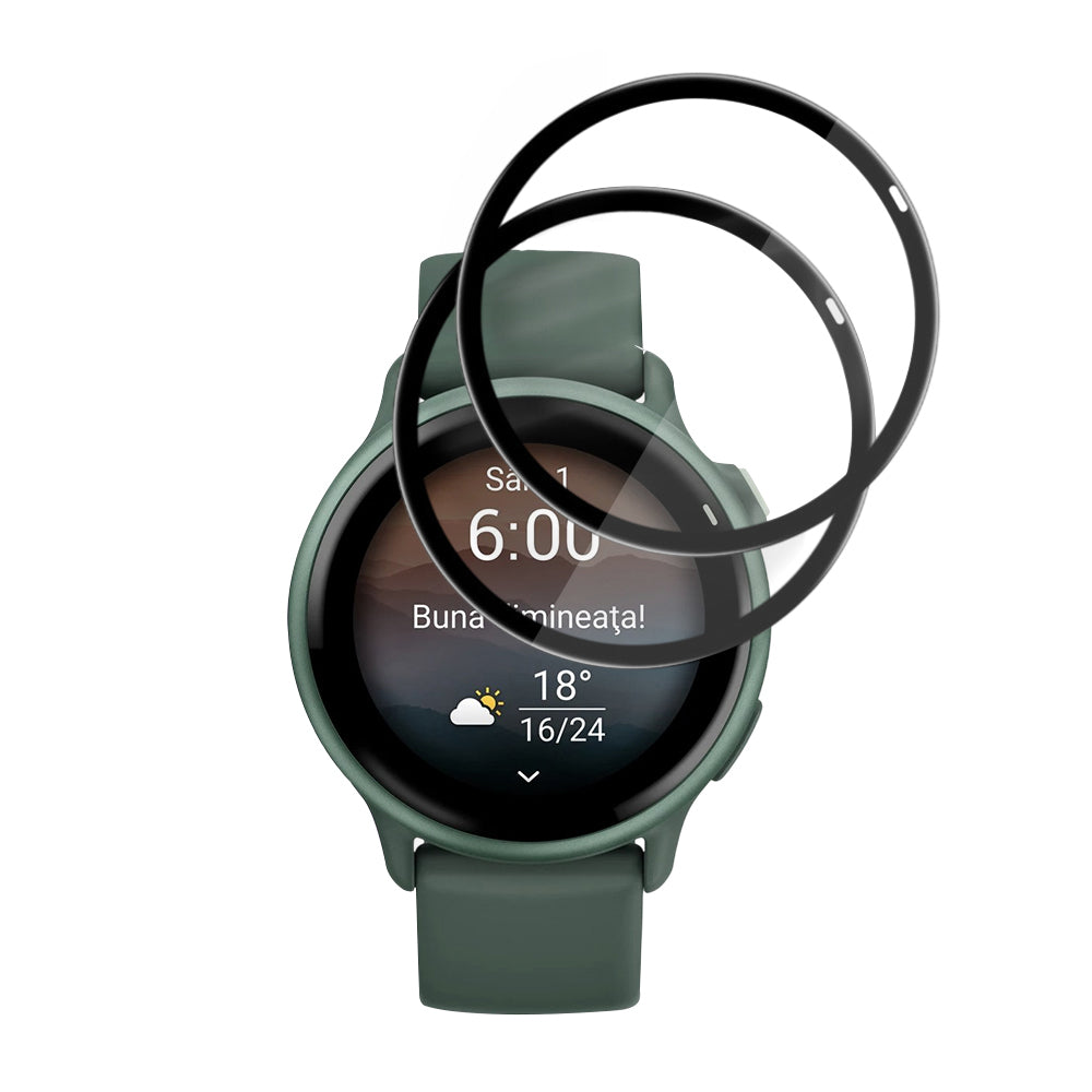 Folie Protectie Techsuit Nano Flex pentru Garmin vivoactive 6, Set 2 bucati, Plastic, Neagra